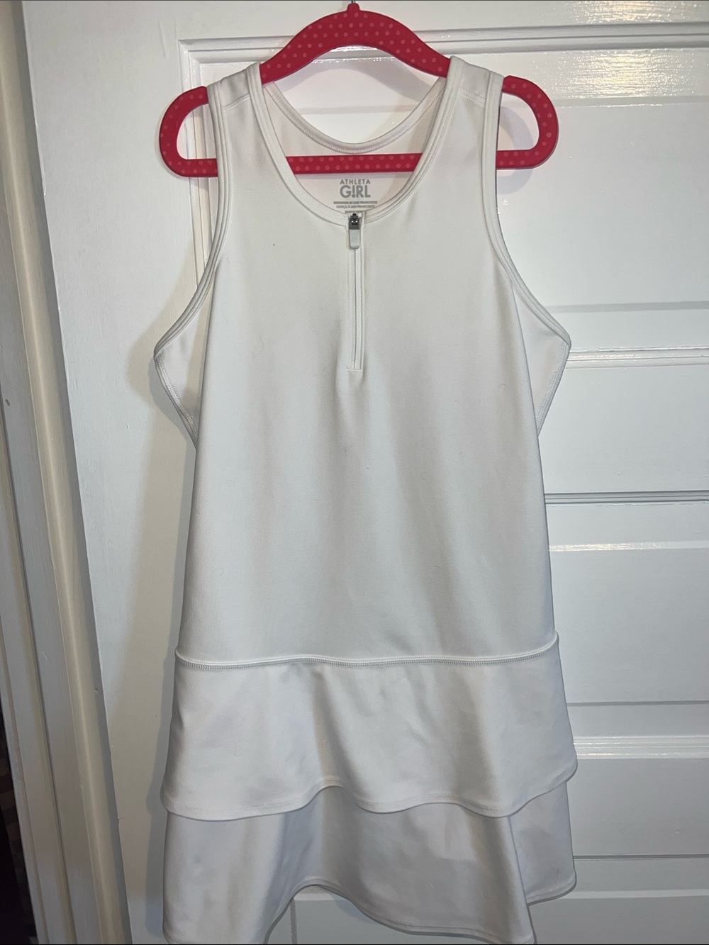 Athleta Girl White Sleeveless Zip Tennis Dress